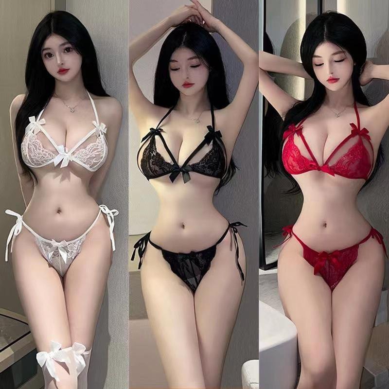 Đồ Lót Nội Y Ren Phối Nơ Cột Dây Gợi Cảm Quyến Rũ 0