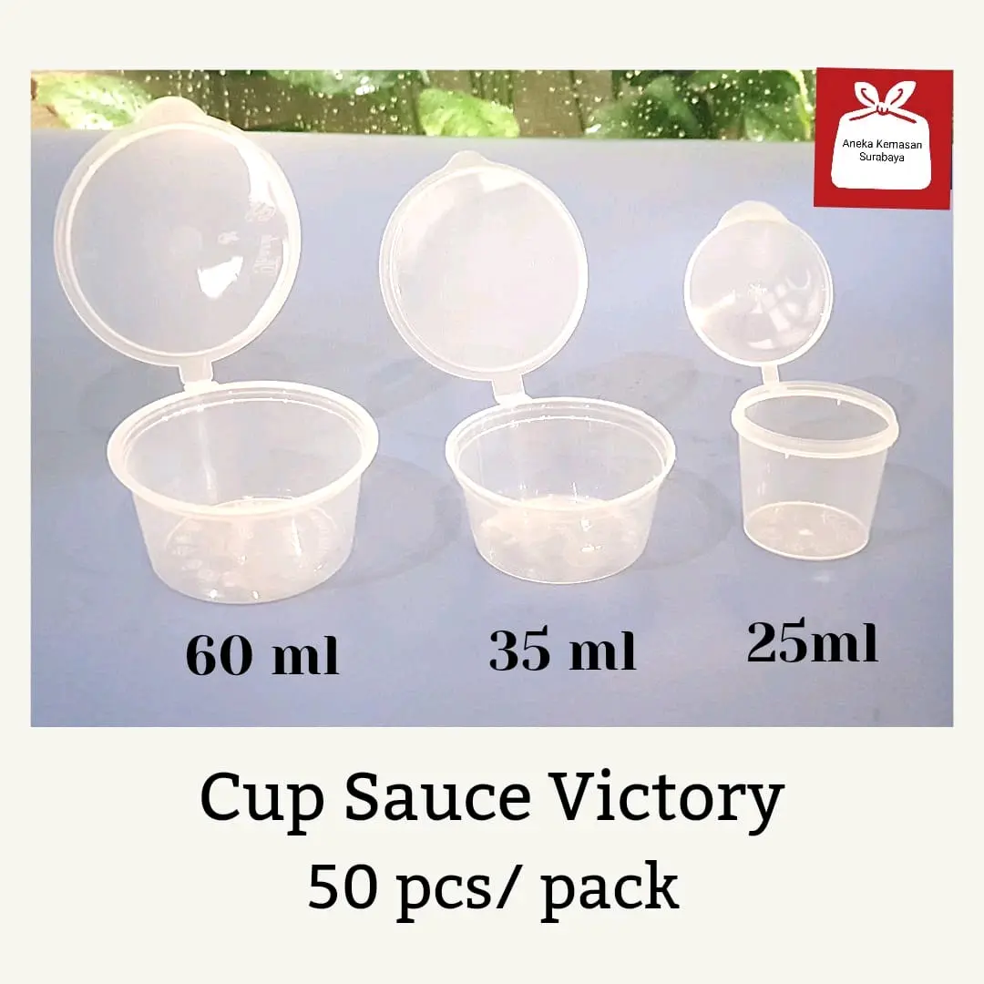 Cup Saos Victory 25ml, 35ml dan 60ml / Tempat Saos Victory / Cup Sambel Victory. Isi 50pcs Party