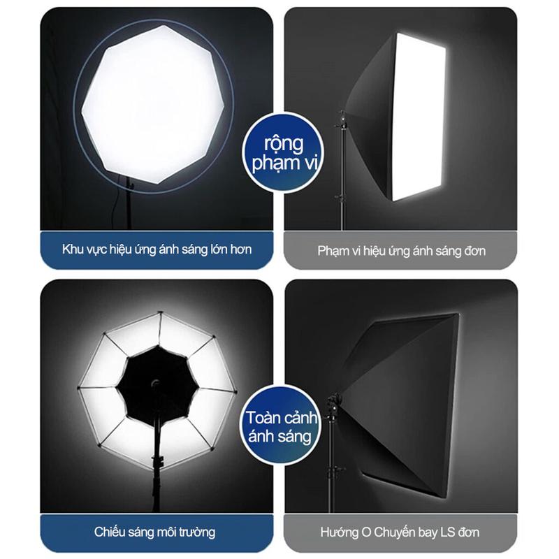 Product Introduction of Đèn dịu hình bát giác có giá đỡ có thể thu vào, đèn dịu ba màu xoay/nghiêng 360° Thích hợp cho studio chụp ảnh, phát sóng trực tiếp, chụp sản phẩm soft  light 2