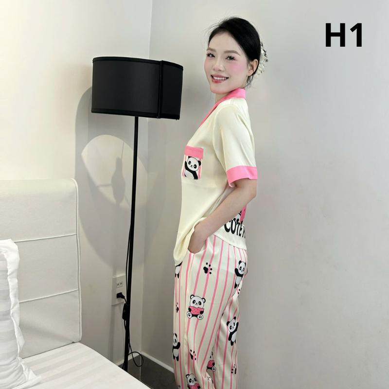 Đồ Ngủ Nữ Mặc Nhà Quần Dài, Bộ Pijama Vải Lụa Latin Nhật Loại 1 Cao Cấp, Mềm Mát, Đủ Size 42-72kg