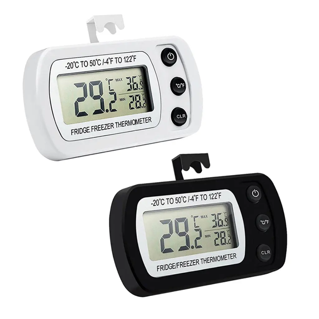 【Ready Stock】 Compact Fridge Thermometer Digital IPX3 Waterproof Freezer Thermometer Refrigerator Temperature Monitors LCDDisplay