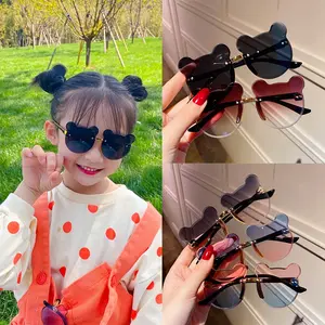 LO Kacamata Hitam Anak Motif Beruang Bear High Quality Import Kids Sunglasses Kacamata Anak Murah Tanpa Frame Fashion