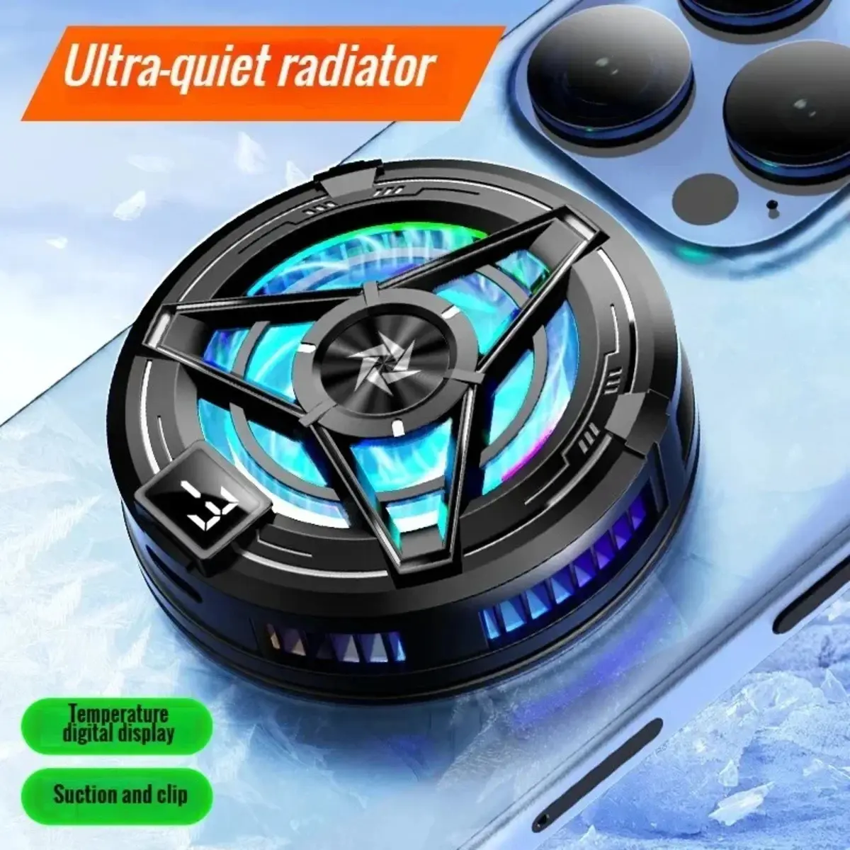 Cooling Magnetic Phones Cooler Fan Back-Clip 2 in 1 Game Phone Cooler ...