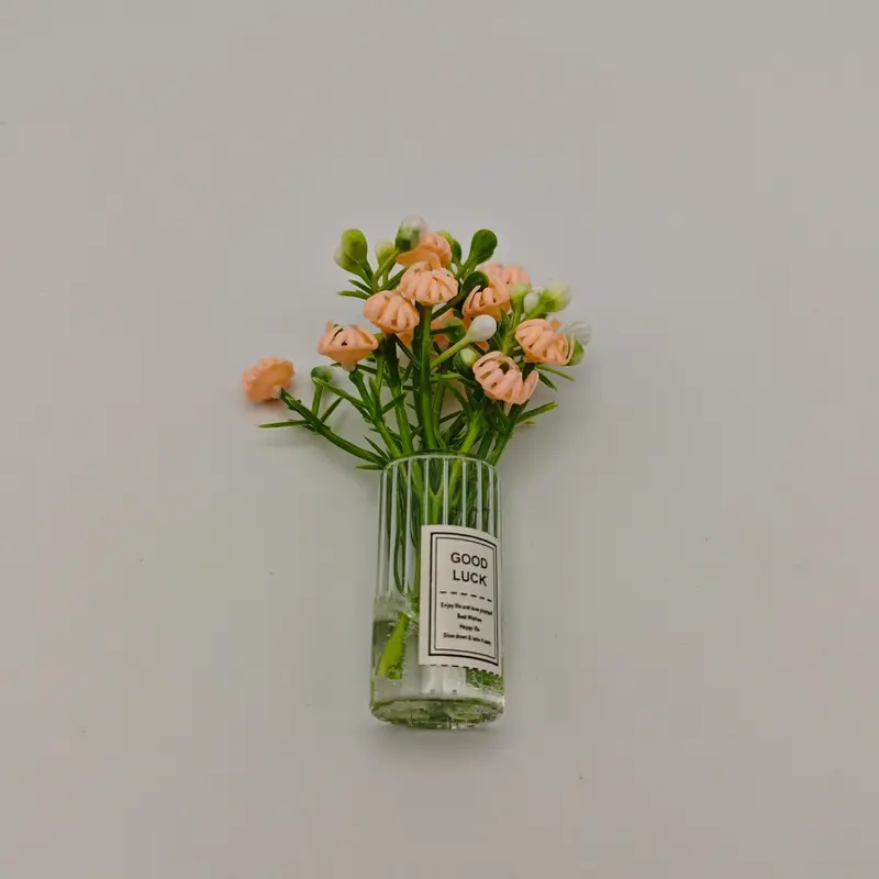 Mini Simulation Daisy Flower in Vase, 1 Count Mini Flower Vase, Miniature Home Decor, Pocket Dollhouse Accessories, Fruit 6