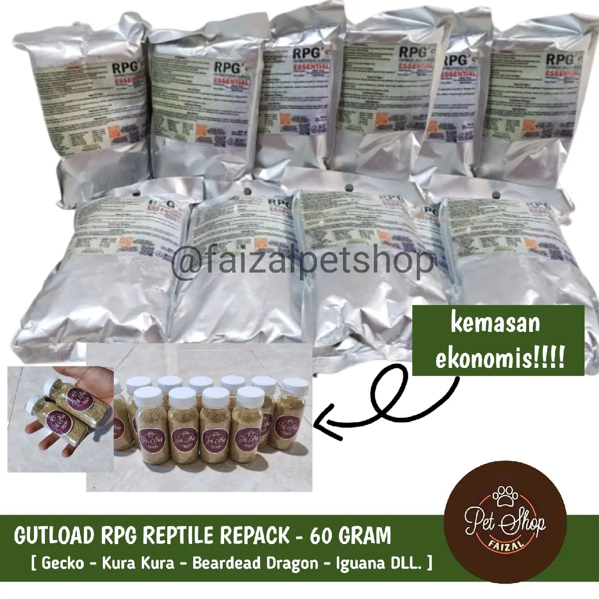 Gutload RPG ESSENTIAL Repack - Gutload Reptile Feeder Gecko BD Jangkrik 60gr