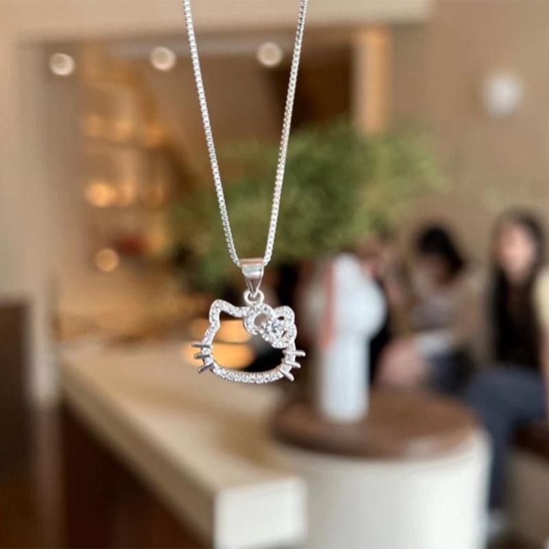 Vòng Cổ Hello Kitty, Mặt Dây Chuyền Ngọt Ngào Và Đáng Yêu, Dây Chuyền Xương Đòn, Dành Cho Bạn Gái, Quà Tặng Đi Bộ, Bán Chạy, Thích Hợp Làm Quà Sinh Nhật, Nữ 0