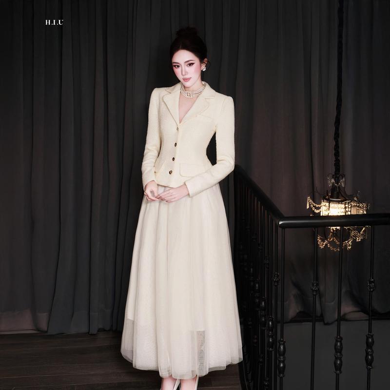 Áo khoác dạ nữ thiết kế Lori Blazer H.I.U Fashion vải text hàn 2 lớp cao cấp thanh lịch sang trọng HIU design