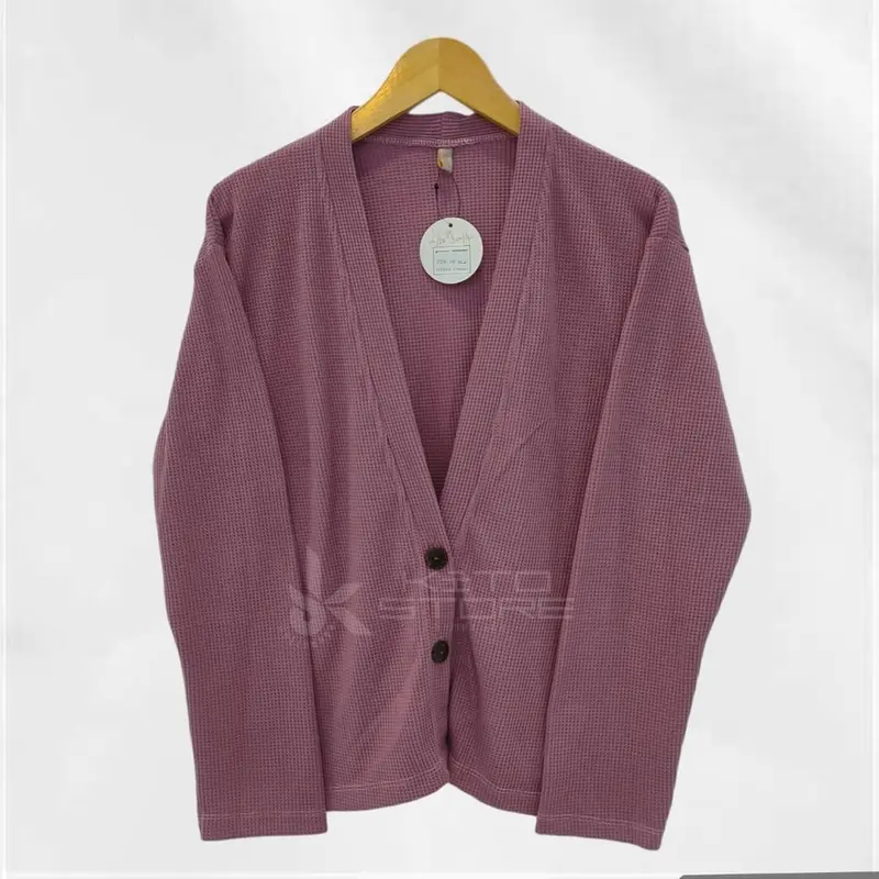outer panjang wanita lengan panjang kancing bahan waffle OTR 05 KCG Casual Nyaman Knitwear 4