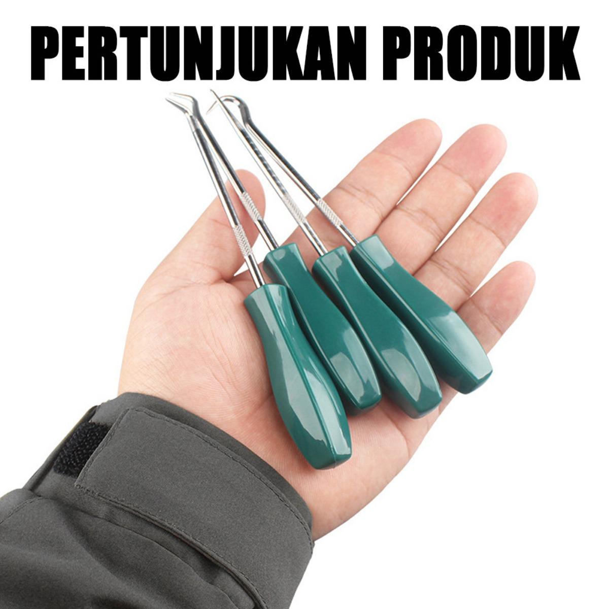 4PCS Set Alat Kait Presisi, Tool Kit Bengkel Multifungsi untuk Bongkar Seal Ring, Crank Spacer, O-Ring Puller, Karet Gasket Remover - Perangkat Servis Mobil, Motor, Sepeda & Suku Cadang Mekanik