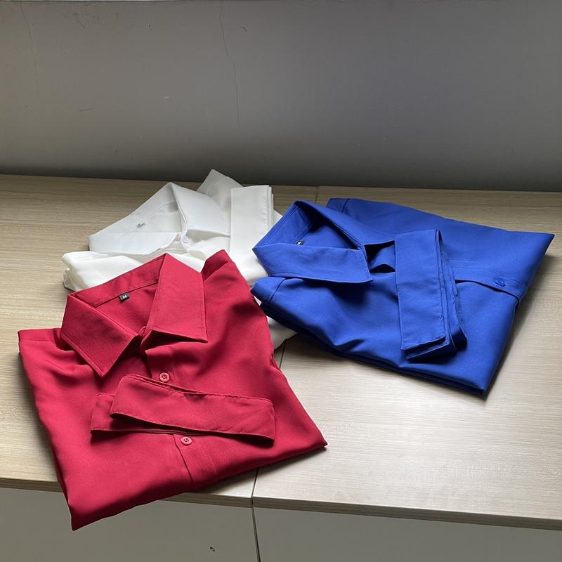 Product Introduction of Áo sơ mi nam tay dài mix cà vạt rời Đỏ, Xanh coban, Đen thanh lịch Menswear Shirt 7