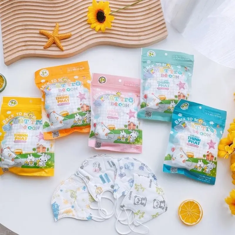 Giá sỉ combo 50 chiếc khẩu trang cho bé 5-12 tuổi nhiều họa tiết siêu xinh 1