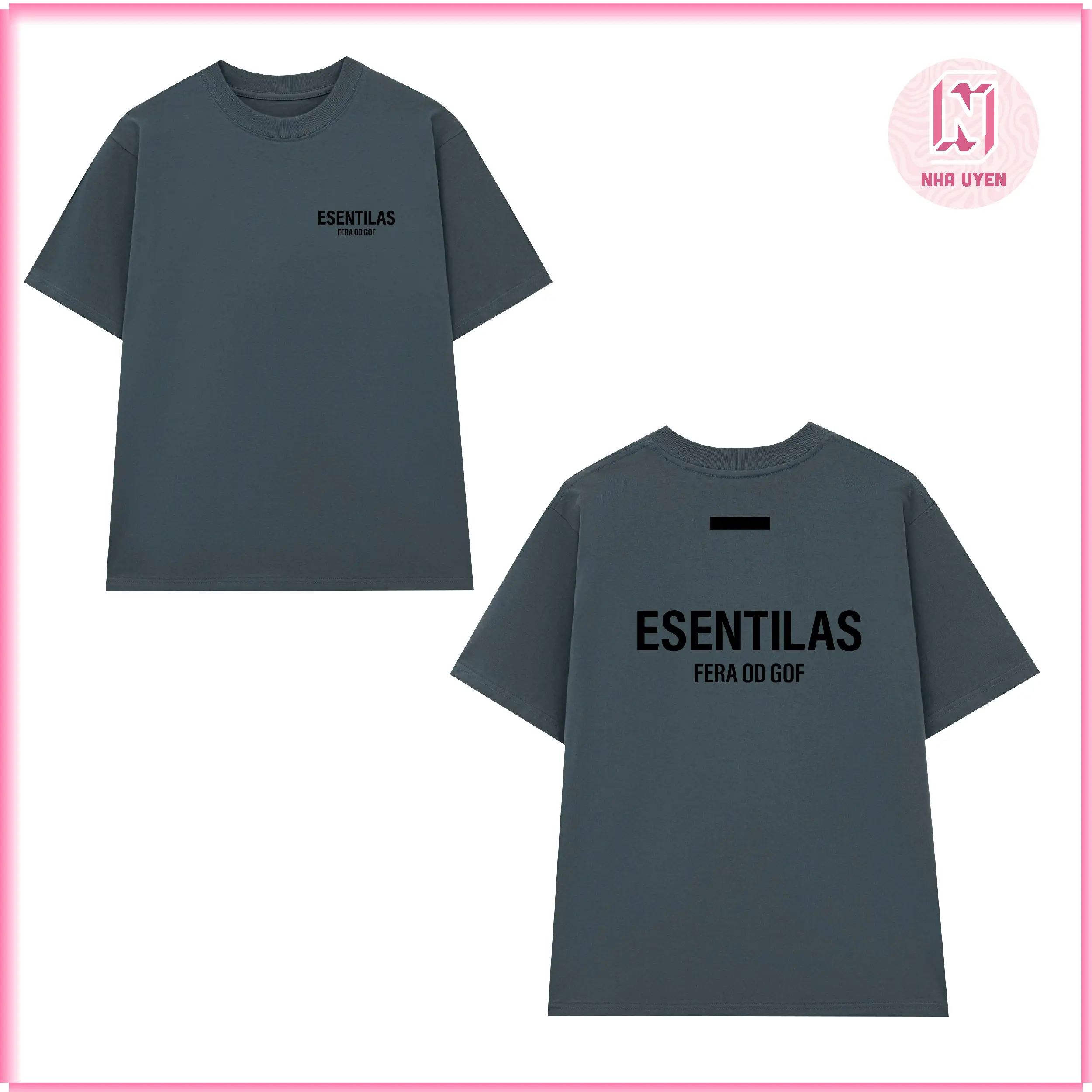 Áo thun in chữ cao su nổi éc sen - from rộng oversize unisex nam nữ , chất vải cotton 2 chiều dày dặn 260gsm