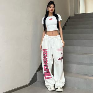 European and American Style Street Dance Hip Hop Casual Pants Sports Loose Draped Large Print Wide Leg Long Pants