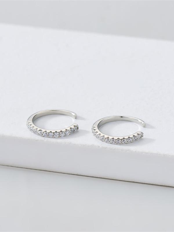 Fashion Rhinestone Decorated Ear Cuff (1 Pair), Casual Earrings for Women, Daily Clothing Decor, Trendy All-match & Exquisite Jewelry for Birthday Gift 4