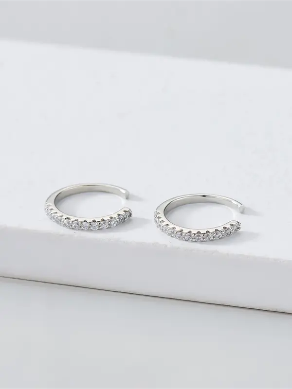 Fashion Rhinestone Decorated Ear Cuff (1 Pair), Casual Earrings for Women, Daily Clothing Decor, Trendy All-match & Exquisite Jewelry for Birthday Gift 4