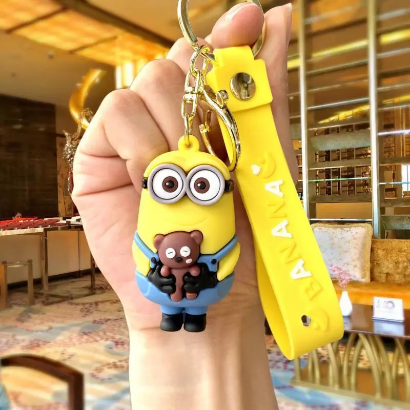 Dây Chuyền Chìa Khóa Minions, Thiết Kế Hoạt Hình Dễ Thương, Mặt Dây Chuyền Cặp Đôi Anime, Đồ Trang Trí Treo Ba Lô, Quà Tặng Bob Kevin Stewart mock  hoagau la bubu 6