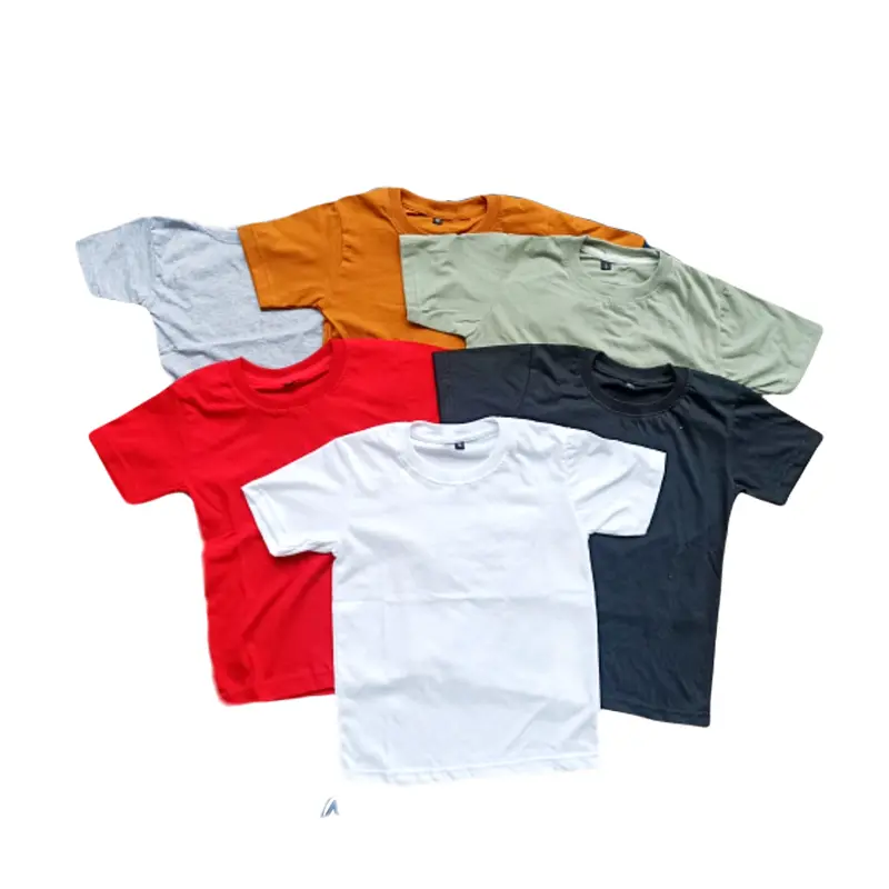 SWEATER_ID Kaos polos lengan pendek anak 1-7 tahun combed 30s Katun Polos Biru Hitam Kuning Merah Putih 0