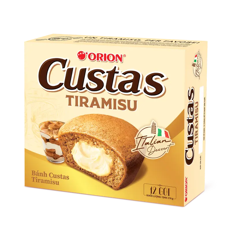 [COMBO 2 HỘP] Orion Custas Bánh Kem Tiramisu Hộp 12 Gói 276gr 1