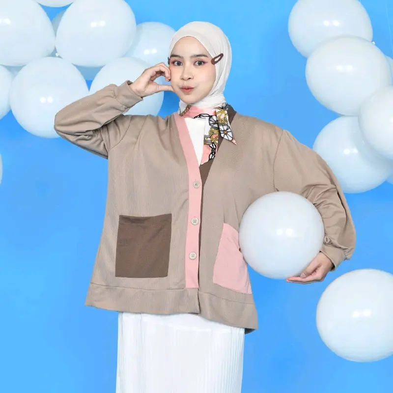 MYBAMUS X TITAHARR TITA COLORBLOCK CARDI - OUTER KANCING - CARDIGAN KOREA STYLE Cewek 5
