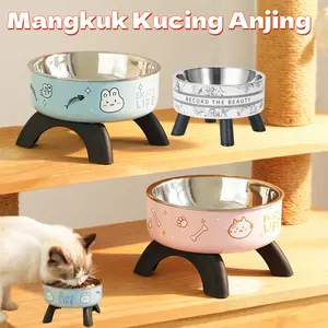 Mangkuk Hewan Peliharaan/Mangkuk Hewan Peliharaan Stainless Steel/Cute Durable Mangkuk Makan Atau Minum Kucing Anjing/Pet Bowl with Non-Slip Anti-Tip Design