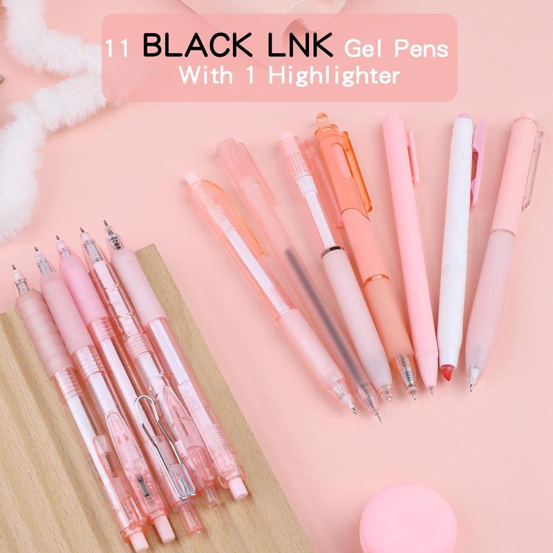 Product Introduction of Gel Ink Pen Set, 12pcs/set Cute 3 Types Of Nib Fine Point Retractable Pen, Writing Pen for Home, School, Office, Stationery Supplies 4