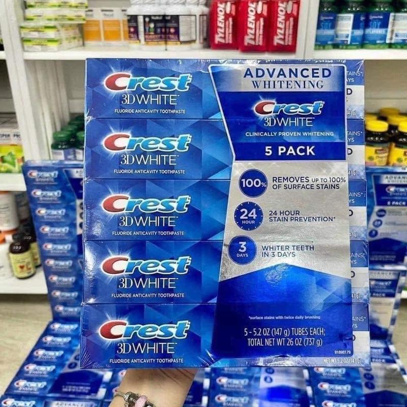Kem đánh răng Crest 3D White Advanced Triple Whitening của Mỹ