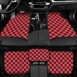 Karpet Mobil Motif Checkerboard, Desain Unik yang Menambah Gaya dan Perlindungan pada Lantai Mobil Anda, Mudah Dipasang dan Dibersihkan, Menambah Keindahan serta Kenyamanan pada Interior Mobil Anda
