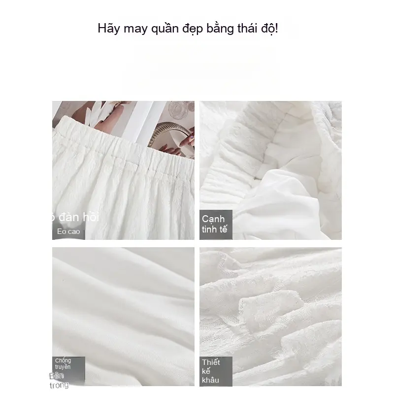 Chân Váy Midi, Dành Cho Nữ, Chữ A, Có Chi Tiết Ren, Màu Trắng, Quần Váy Chân Ren 2