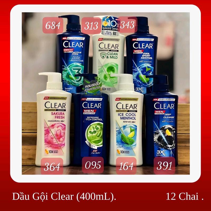 Dầu gội đầu Clear Thái Lan chai 400ml ngăn ngừa gàu giảm gãy rụng tóc