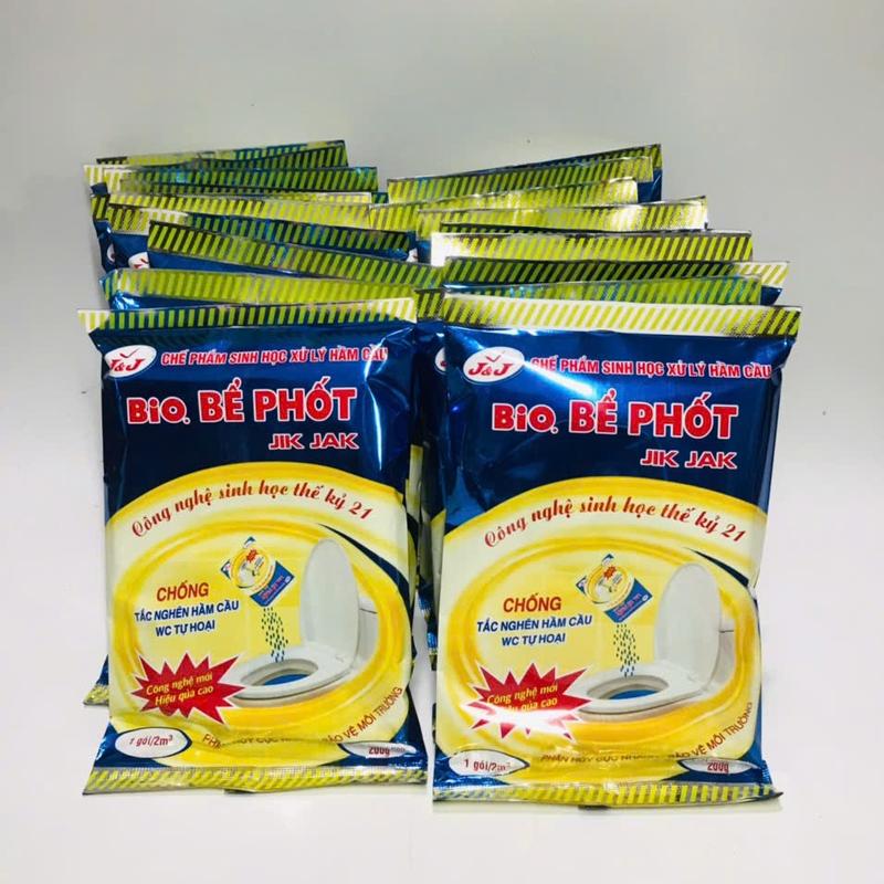   Combo 15 Gói Tặng 1  Men Vi Sinh JIKJAK Xử Lý Bể Phốt Chống Tắc Nghẽn Hầm Cầu WC Tự Hoại 