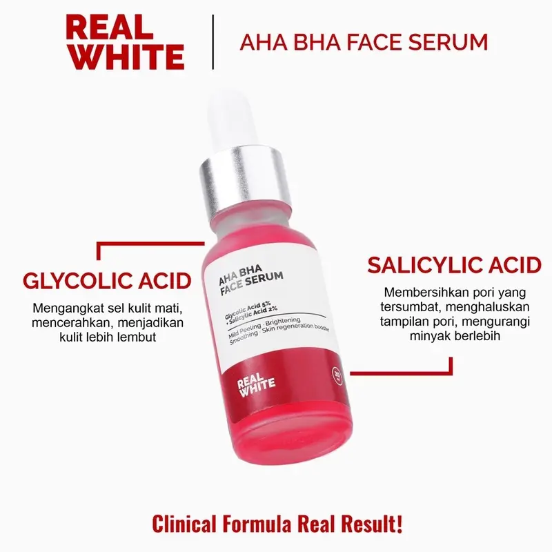Real White Original Niacinamide Brightening Face serum Alpha Arbutin Serum Aha bha peeling toner dan serum night cream collagen vit c day cream intensive repair eye cream  toner face wash body realwhite retinol ceramide drying mini underarm 3