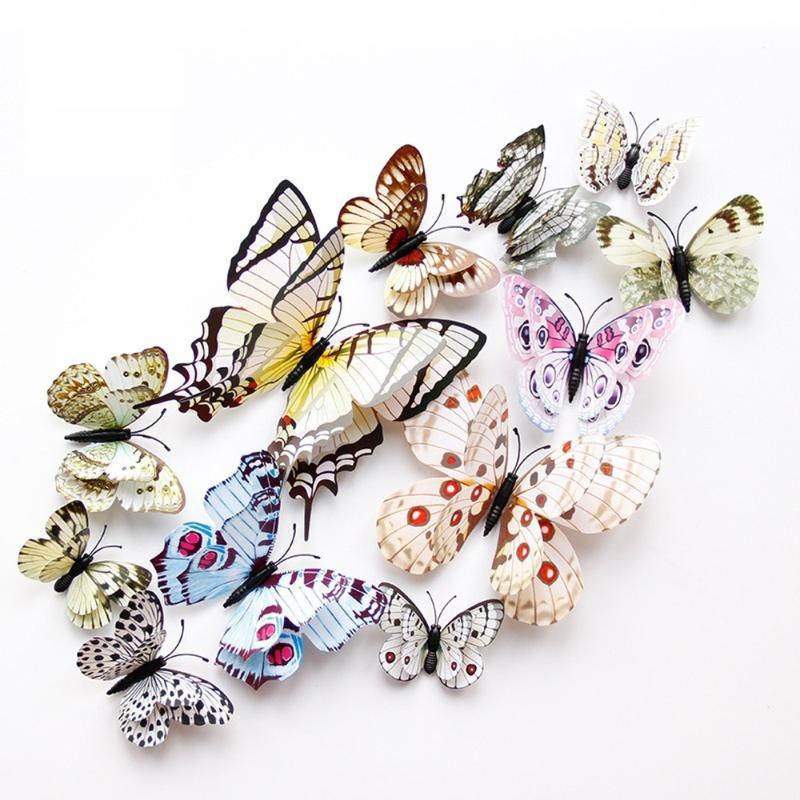 Product Introduction of 12pcs 3D Double Layer Butterflies Wall Stickers Living Room Decor Wedding Kids Room Decoration DIY Wall Art Stickers 19