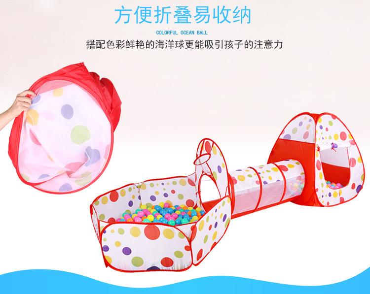 Product Introduction of Children's Tent Crawling Game Tunnel Cabin Boys and Girls Baby House Playing Toy Play House Ocean Ball Pool 12