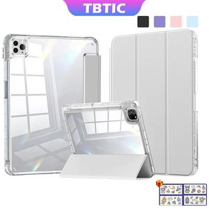 TBTIC For iPad Case Air 7 M3 2025 6 Pro 11 2024 Air 5 4 10.9 11th A16 10th 9th 8th 7th Gen 10.2 Mini 6 Case With Pencil Holder Acrylic Transparent