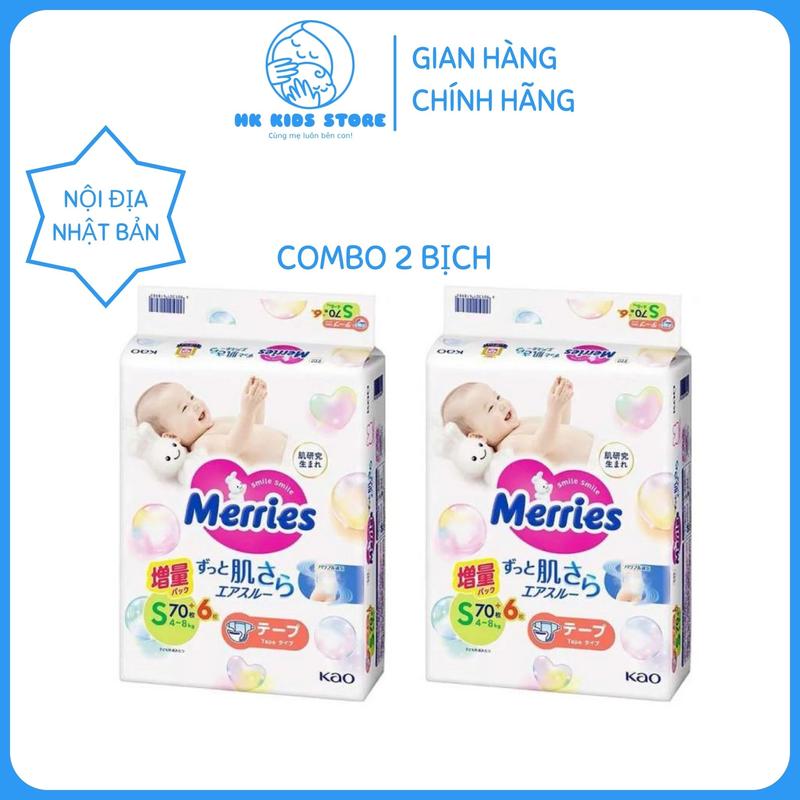 Combo 2 Bịch Tã Bỉm Quần/Dán Merries Cộng Miếng Nội Địa Nhật Đủ Size Cho Bé (NB/S/M/L/XL/XXL) - HK Kids Store