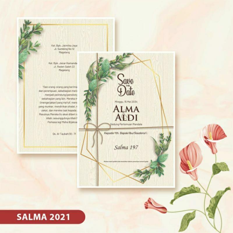 Undangan Pernikahan Kekinian SALMA 197 Elegan Modern Paket Lengkap 100 PCS Gratis Label & Plastik - JanjiKita | Default