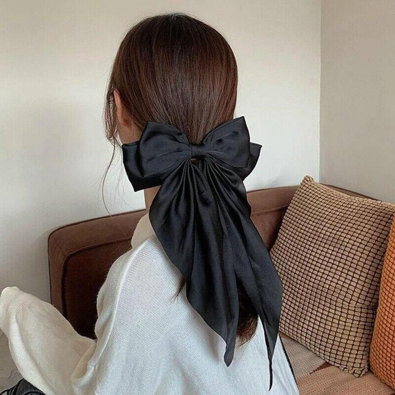 Product Introduction of Korea Elegant Long Bow Hairpin Large Ribbon Hair Clip Ribbon Clip Bow Grip Floating Braid Clip S2H9 20