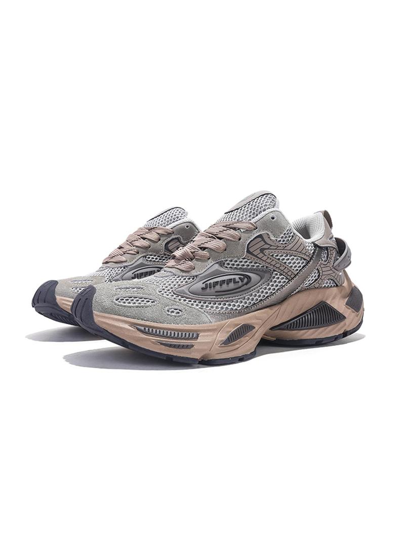 Product Introduction of Men's Fashionable Lace Up Mesh Sneakers, Casual Comfortable Breathable Lightweight Sports Running Shoes, Male All-match Round Toe Shoes for Daily Wear 5