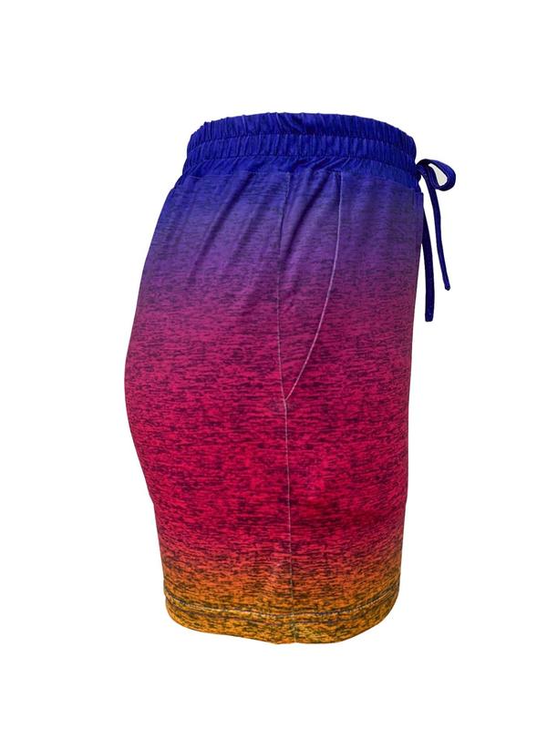 Women's Ombre Print Shorts, Casual Comfy Breathable Shorts for Daily Wear, Ladies Bottoms for All Seasons 1