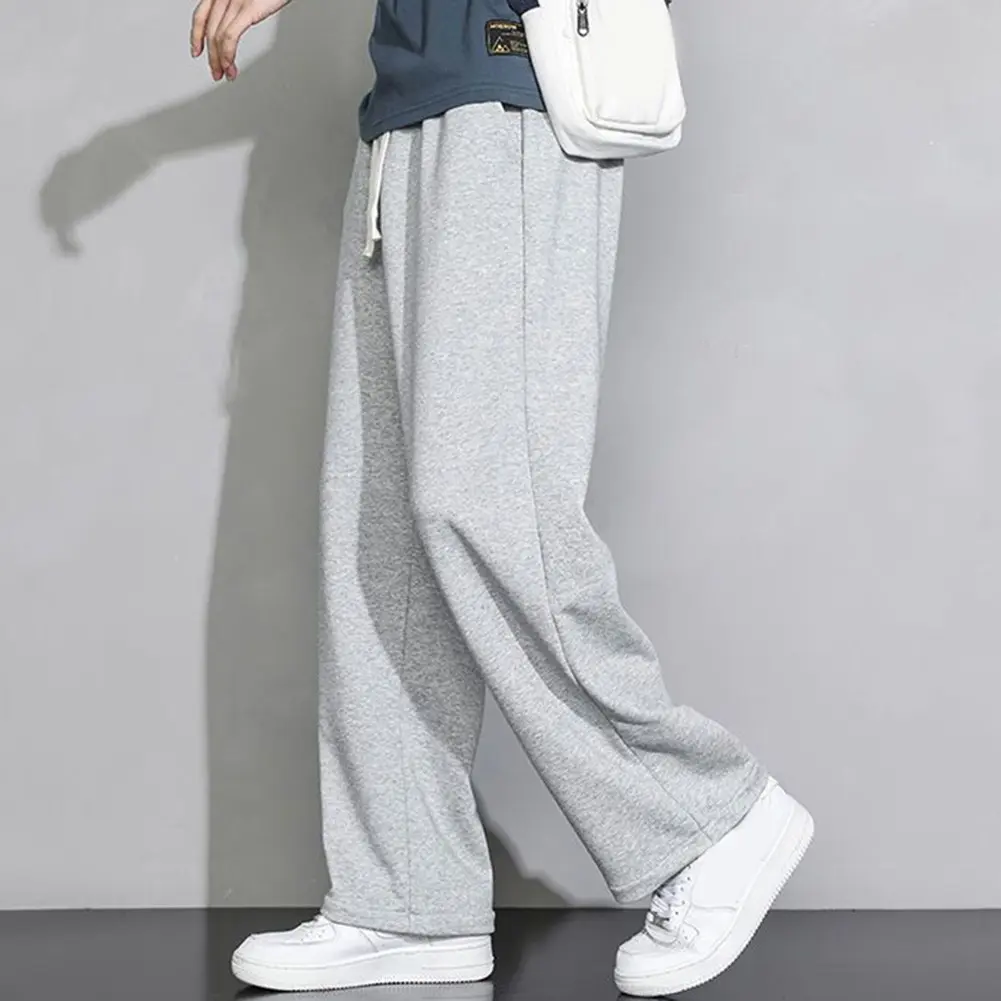 [Fashion Hot]  Men  Loose-fit Straight-leg Casual Pants Wide-leg Sweatpants For Long Pants