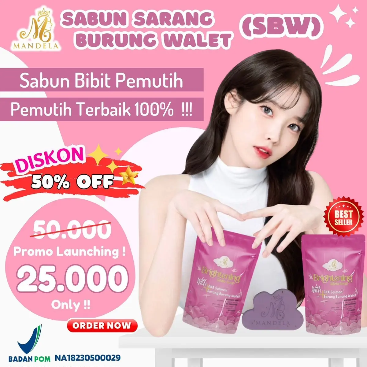 SABUN SARANG BURUNG WALET (sbw) brigtening gluta soap by Mandela