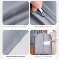 Gambar U-Living Bundle 5pcs Cover Jas Cover Suit Cover Baju Pelindung Pakaian Gantung Zipper Dengan Jendela Bening Transparan Tahan Air Debu CB005 - 5pc - 60*80 Hitam dari U-Living Official Store Kota Bekasi 3 Tokopedia