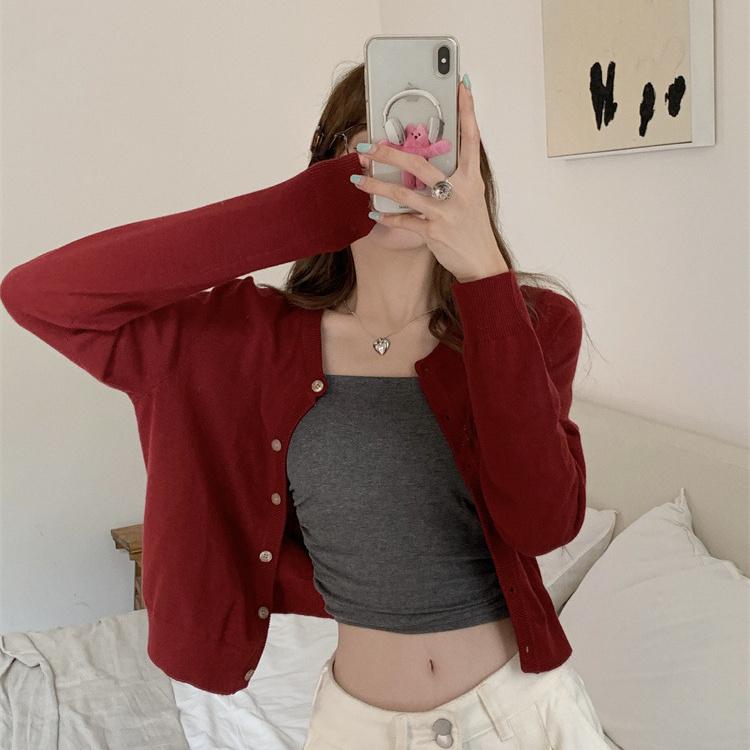 Product Introduction of Áo Cardigan Dệt Kim, Phong Cách Hàn Quốc, Cổ Điển, Áo Len Một Bên Ngực Cho Nữ, Bộ Sưu Tập Mùa Xuân Và Mùa Thu 2024, Áo Váy Băng Quấn Phong Cách Cô Gái Nóng Bỏng, Áo Khoác Đỏ 1