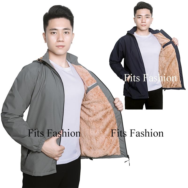 Áo khoác dù, áo gió Nam Nữ lót lông cừu thời trang giữ ấm trượt nước cản gió chống tia UV menwear Jacket