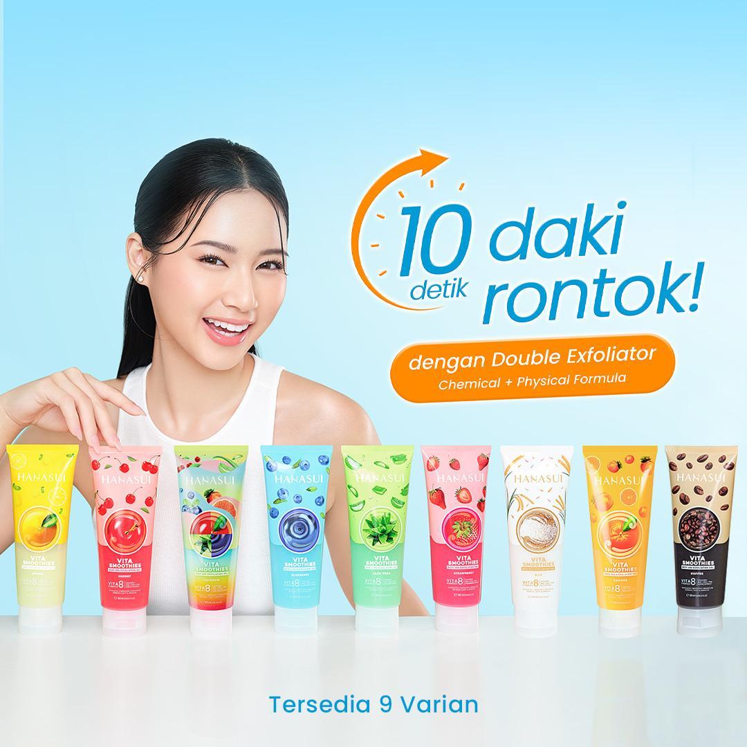 Hanasui Vita Smoothies Body Spa Exfoliating Gel 180ML - VITA 8 Complex Double Exfoliator Mengangkat Sel Kulit Mati & Menjaga Kelembapan Kulit Hanasui Vita Smoothies Body Spa Exfoliating Gel 180ML - VITA 8 Complex Double Exfoliator Mengangkat Sel Kulit Mati & Menjaga Kelembapan Kulit