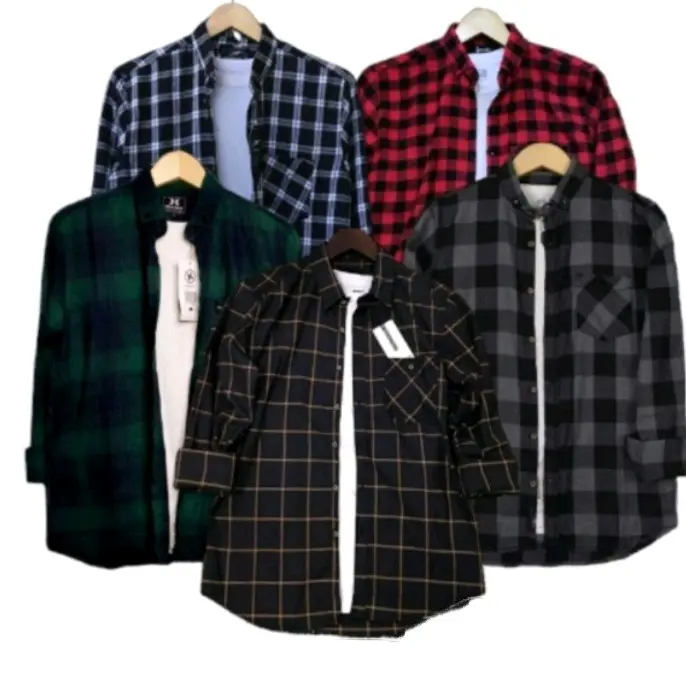 kemeja flanel kekinian pria wanita  premium Outfit kece viral masa kini size M,LXL V-Neck