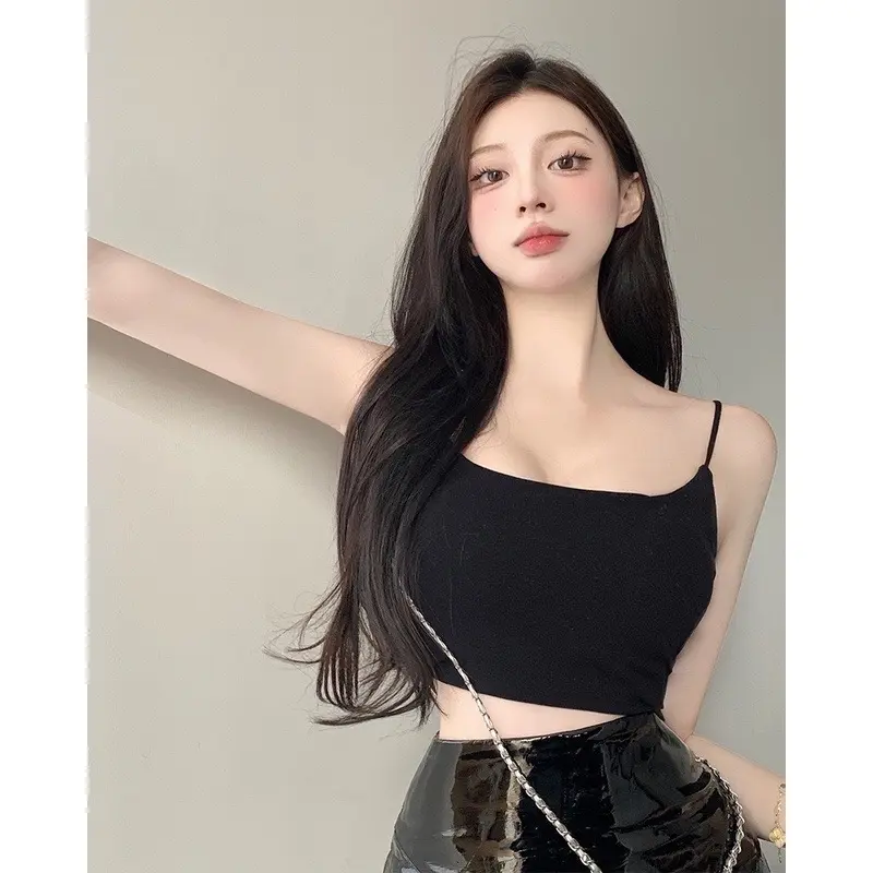 Áo hai dây croptop sợi dây nhỏ dáng ôm body siêu hách dáng thun may hai lớp loại đẹp Nữ Voi ba 7