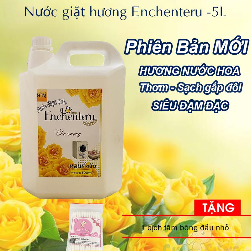 Nước giặt xả vải Otic hương nước hoa Enchenter.u  VÀNG 5L tặng 1 bịch tăm bông