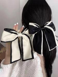 Ligas para el cabello elegantes de diseño de gran moño para mujer (2 piezas), Liga para el cabello de diseño de contraste dulce, Accesorios de moda para el cabello para mujeres y niñas