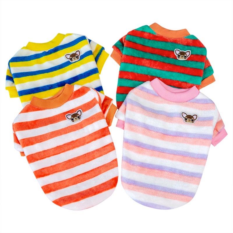 Product Introduction of เสื้อผ้าสัตว์เลี้ยง, เสื้อแจ็คเก็ตผ้ากำมะหยี่ขนาดเล็กลายสายรุ้ง, เสื้อผ้าน้องแมวเท็ดดี้น่ารักและอบอุ่น, เหมาะสำหรับฤดูใบไม้ร่วงและฤดูหนาว 3